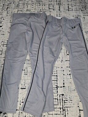 Under Armour Youth Baseball Pants 2 pairs Medium  long gray Great condition